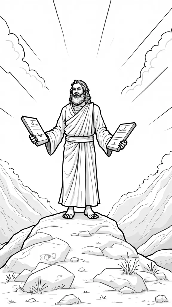 moses 10 commandments coloring page